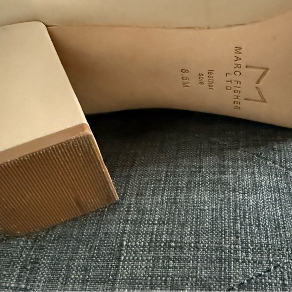 Marc Fisher Elegant Cream Block Heel Pumps - Picture 7 of 7